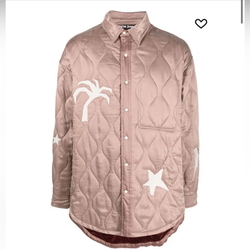 Authentic Palm AngelsㅡLife is Palmㅡoversized quilted silk padded jacket